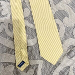 The Tie Bar Yellow and White Striped Tie